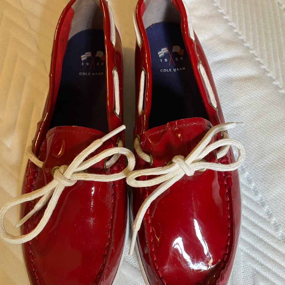 Red Patent Boat Shoe